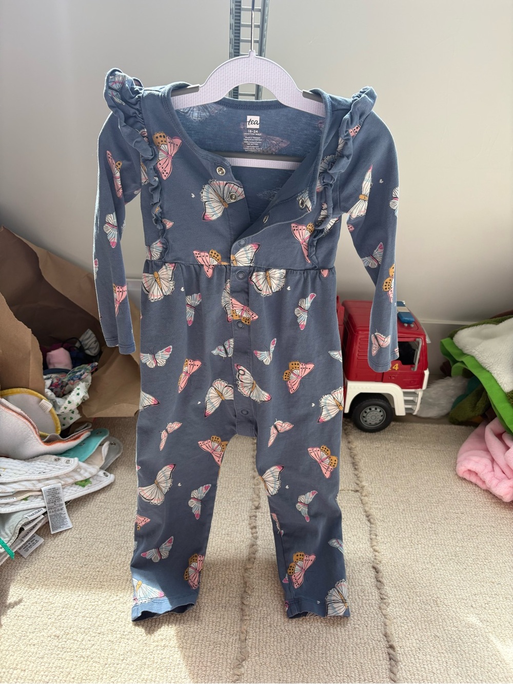 TEA COLLECTION | Butterfly Ruffle Romper - GUC